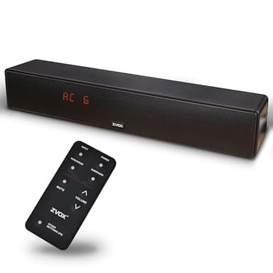 ZVOX Dialogue Clarifying Sound Bar - Patented Hearing Technology, AccuVoice TV Sound Bar with 12 Levels of Voice Boost, 17" Home Theater TV Speakers, Ideal for Smart TVs - AV157 Black