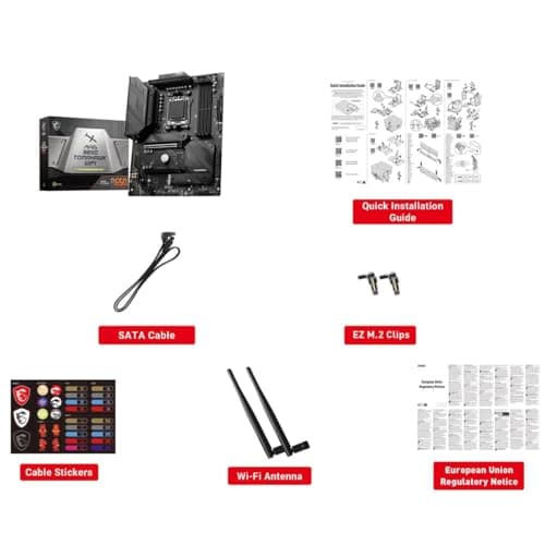 MSI MAG B650 Tomahawk WiFi Gaming Motherboard (AMD Ryzen 9000/8000/7000 Series Processors, AM5, DDR5, PCIe 4.0, M.2, SATA 6Gb/s, USB 3.2 Gen 2, HDMI/DP, Wi-Fi 6E, Bluetooth 5.3, 2.5Gbps LAN, ATX)