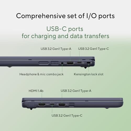 ASUS Chromebook CR11 Ruggedized Laptop, 11.6” Display, Intel Processor N100 Processor, 4GB RAM, 64GB eMMC Storage, Mineral Grey, CR1104CGA-AS44