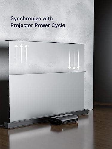 AWOL VISION 120" Motorized ALR Floor Rising Projector Screen for Ultra Short Throw Projector, Floor Stand Screen for Home Theater, 4K/8K Ultra HD, Active 3D, 95% Ambient Light Rejecting-ALR-F220C