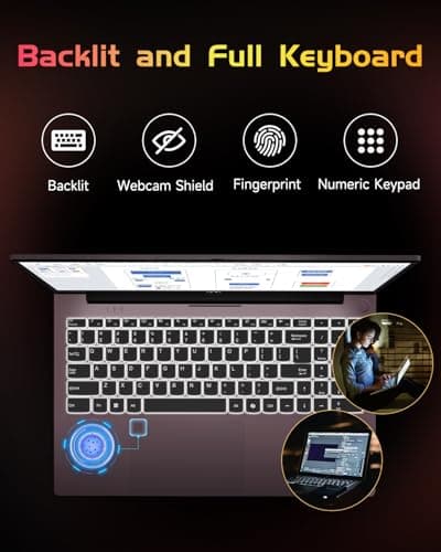 NIMO 15.6 IPS FHD-Laptop, 16GB RAM 1TB SSD Intel Pentium Quad Core N100, Computer with Backlit Keyboard Fingerprint (Beat to i3-1115G4 Up to 3.4GHz) Laptops for Student, Win 11 Rose Gold
