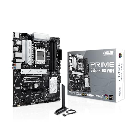 ASUS Prime B650-PLUS WiFi AMD B650 AM5 Ryzen™ Desktop 9000 8000 & 7000 ATX Motherboard, DDR5, PCIe 5.0 M.2, 2.5Gb LAN, WiFi 6E, HDMI™, SATA 6 Gbps, USB Type-C®, BIOS Flashback™, Thunderbolt™ 4 Header