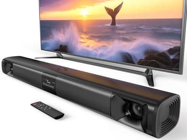 Sound Bar for Smart TV, 80W Soundbar with Four Woofers, Dual Horn Tweeters, 2.0 Channel TV Speaker, 2 in 1 Detachable Design, BT/ARC/AUX/Optical Connection, Surround Sound System for TV
