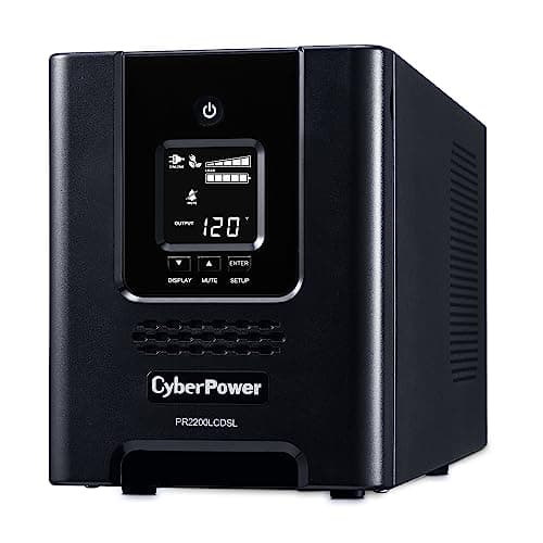 CyberPower PR2200LCDSL Smart App Sinewave UPS System, 2070VA/1980W, 7 Outlets, AVR, Mini-Tower