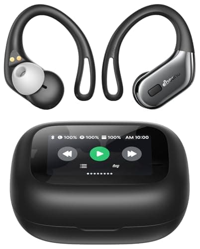 Bluetooth Headphones Wireless Earbuds: Sweatproof & Waterproof, 40H Playtime Wireless Ear Buds with Earhooks, Secure Fit Over Ear Buds with Mic, White Elephant Stocking Stuffers for Men Women