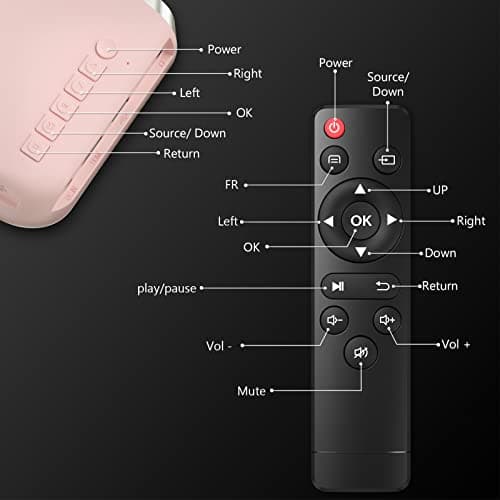 Mini Projector for Outdoor Portable Projectors, SmartPhone Screen Can be Mirrored to The Projector Through a Data Cable, Movies-Projector Compatible with HDMI, USB, Type-C, Laptop, TV Stick