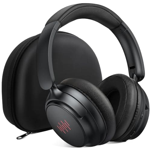 Active Noise Cancelling Headphones Wireless Bluetooth 5.4 Over-Ear ANC Headset for Students Gaming Online Classes Travel Airplane Hi-Res Sound Foldable for Samsung TV QLED iPhone 16 iPad Google Black