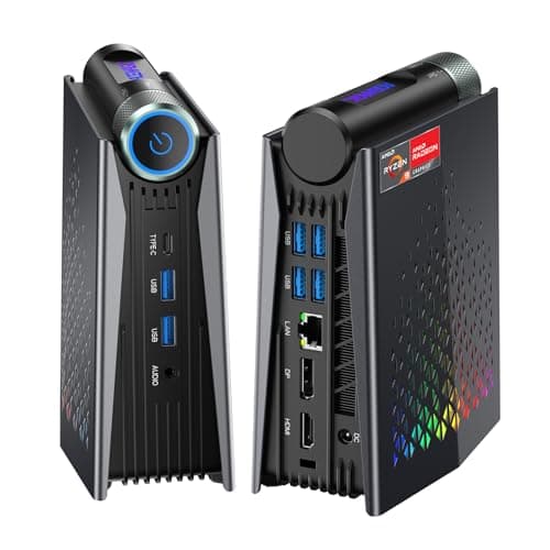 ACEMAGICIAN S3A Mini PC, AMD Ryzen 9 6900HX(up to 4.9 GHz), 32GB DDR4 1TB NVME SSD Mini Tower PC, AMD Radeon 680M Mini Desktop Computer Support BT5.2/RGB Lights/HDMI/Type-C/Wifi6