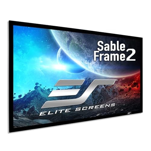 Elite Screens Sable Frame 120” Fixed Frame Projector Screen 16:9, Wall Mounted, 8K/4K UHD, ISF-Certified CineWhite, for Home Theater & Office, Compatible with Standard/Short/UST Projectors, ER120WH2