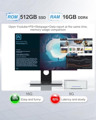 KAMRUI GK3Plus Mini PC, 16GB RAM 512GB M.2 SSD Mini Computers,12th Gen Alder Lake N95 (up to 3.4GHz) Micro PC, 2.5''SSD, Gigabit Ethernet,4K UHD,WiFi,BT,VESA/Home/Business Small pc