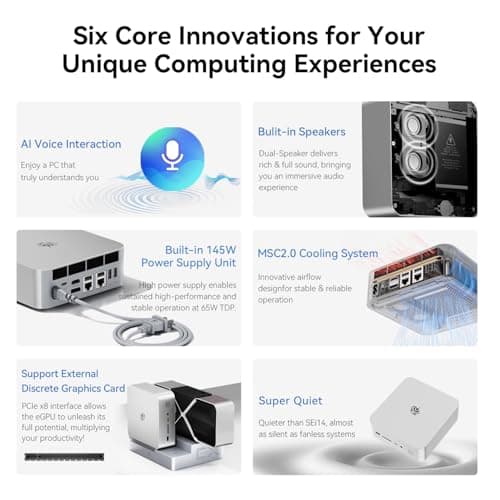 Beelink GTi14 Mini PC, Intel Ultra 9 185H (up to 5.1GHz) 16C/22T, Mini Computer 32GB DDR5 5600MHz 1TB PCIe4.0 SSD, Triple Display HDMI&DP/Thunderbolt 4/WiFi6/BT5.2/NPU/4K 60Hz/Support AI/W-11 Pro