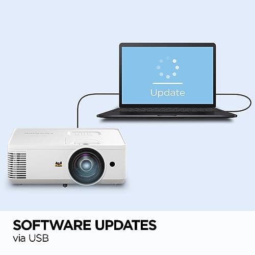 ViewSonic PS502W 4000 Lumens WXGA Short Throw Projector with HDMI and USB Type A Connectivity for Business and Education