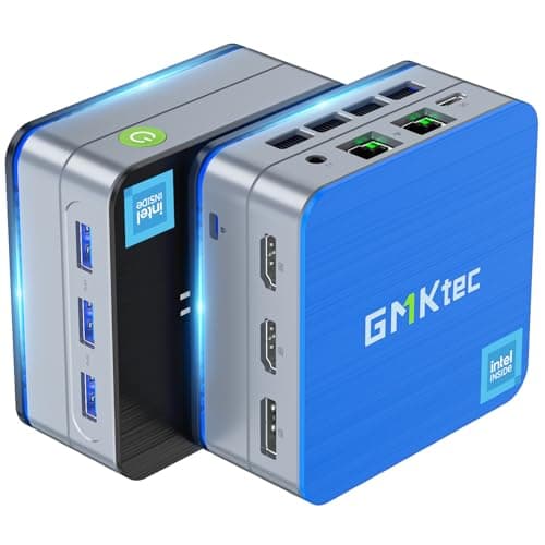 GMKtec Mini PC Intel N150(Turbo 3.6GHz) 12GB DDR5 256GB SSD Dual LAN, Desktop Mini Computer 4K Triple Display, WiFi6, BT5.2, Energy Efficient