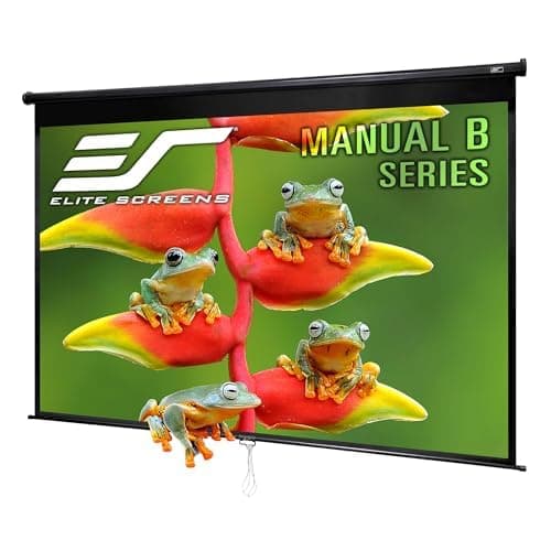 Elite Screens Manual B Series, 120-INCH Pull Down Projector Screen, ISF Certified, Auto-Lock Mechanism, 4K / 8K 3D Ultra HDR HD Ready Home Cinema Theater Gaming, M120H