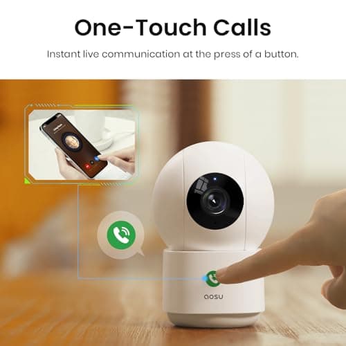 AOSU 4MP Security Camera Indoor - 2.5K Baby Monitor Pet Camera 360° for Home Security with 5/2.4 GHz Wi-Fi Router, One-Touch Call, Smart Motion Tracking (2 Pack)