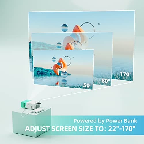 Projector Mini Portable Outdoor Movie Projectors, LED Pico Video Projector for Home Theater Film Projectors, Compatible with Smartphone/ Tablet/ Laptop/ TV Stick/ PS/ USB