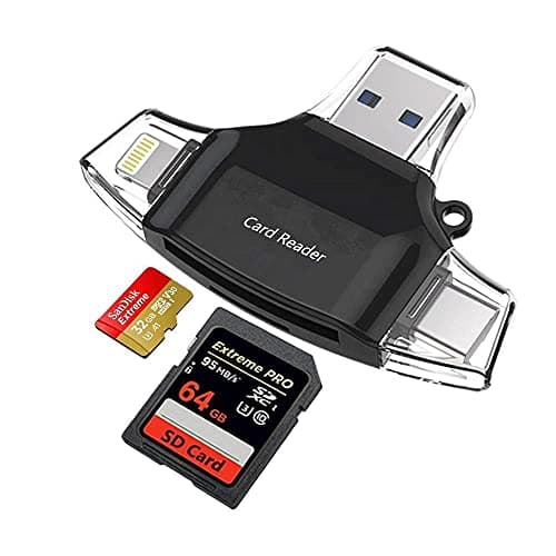 BoxWave Smart Gadget Compatible with Flipper Zero - AllReader SD Card Reader, microSD Card Reader SD Compact USB - Jet Black