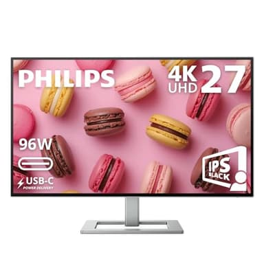 Philips Brilliance 27E2F7903 27" 4K UHD IPS Black Display, Thunderbolt, PD 96W, Height Adjustable, Daisy Chain, Built in Speakers, MacBook/PC Compatible, 4-Year Advance Replacement