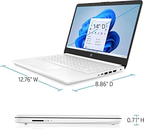 HP 14 Ultralight Laptop for Student and Business, Intel Core N4120 (4-Core), 8GB RAM, 192GB Storage (64GB eMMC+128GB Micro SD), 1 Year Office 365, Win 11 S, HDMI, WiFi, USB-A&C, MASDROW Accessories