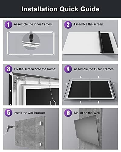AWOL VISION Ambient Light Rejecting (ALR) Projector Screen for Ultra Short Throw(UST) Projector, 100" Fixed Frame, 80% Picture Quality Improved, 95% Celling Light Rejecting(CLR), Active 3D - C100