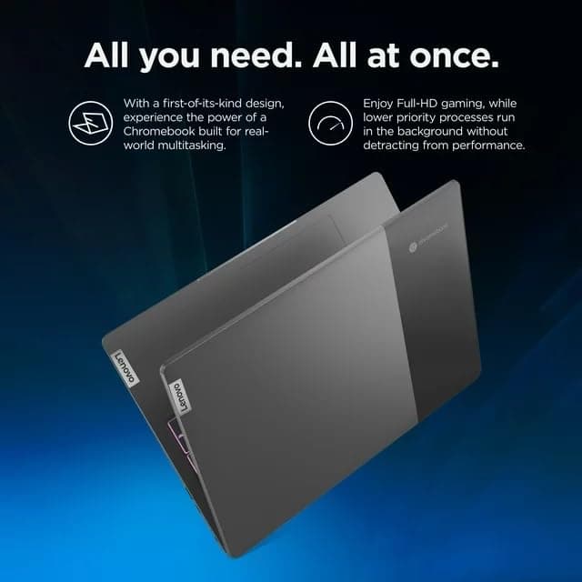 Lenovo IdeaPad 5 Gaming Chromebook Intel 6-Core i3 up to 4.4Ghz 8GB Ram 128GB SSD Web Cam WiFi 16in 2.5K LCD RBG Keyboard Chrome OS (IDP3 – Renewed), Grey
