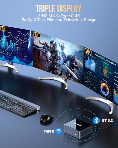 GMKtec Mini PC Intel Core i7-1195G7 (Turbo 5.0 GHz) 32GB DDR4 1TB SSD Desktop Mini Computers WiFi 6, BT 5.2/ DP, HDMI/RJ45 2.5G/USB4.0