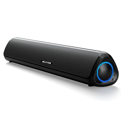 Computer Speakers for Desktop PC, HiFi Stereo Poratble Bluetooth Speaker, Computer Soundbar, 3.5mm Aux-in Computer Sound Bar with Deep Impactful Bass, Gaming Speakers for PC,Laptop,Tablet