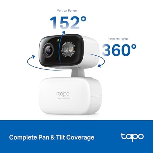 Tapo 2K 3MP Pan/Tilt Indoor/Outdoor Security Camera - Free Person/Baby Cry Detect & Motion Track, 360° Pan, Color Night Vision, SD/Cloud Storage, Works w/Alexa & Google Home, HybridCam 360 (2-Pack)