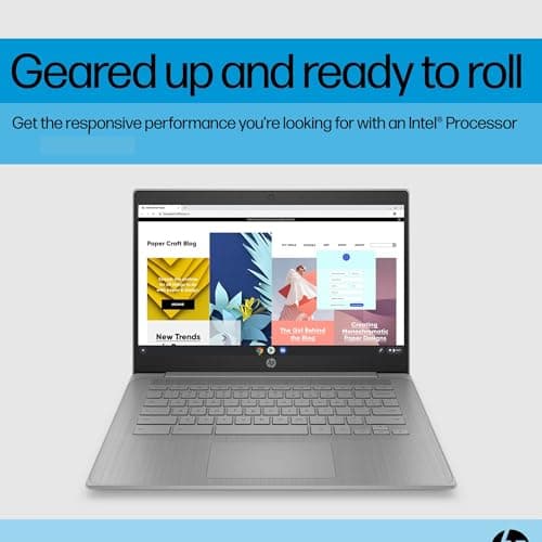 HP Chromebook 14 Laptop (14" HD, Intel 4-Core Celeron N4120, 4GB RAM, 64GB SSD, UHD Graphics 600) for Home & Student, Light Weight & 14-Hr Battery Life, Webcam, Wi-Fi, IST HUB, Chrome OS, Grey