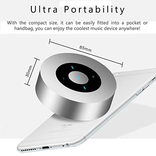 LED Smart Touch Play Bluetooth Speaker/Portable Wireless Speakers with HD Sound / 12-Hour Playtime/Bluetooth 5.0 / TF Card Support Play/Aux in Port Speaker (Gray)