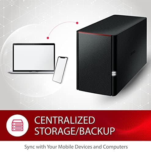 BUFFALO LinkStation SoHo 220 12TB 2-Bay NAS Network Attached Storage with HDD Hard Drives Included NAS Storage That Works as Small Office and Home Cloud or Network Storage Device for Home Office