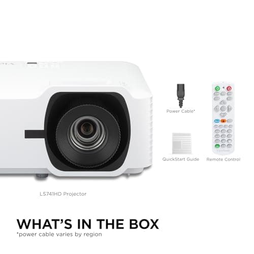 ViewSonic LS741HD 5000 Lumens 1080p Laser Projector with H/V Keystone, 4 Corner Adjustment, 360 Degree Projection, 1.6x Optical Zoom, LAN Control, and 24/7 Operation