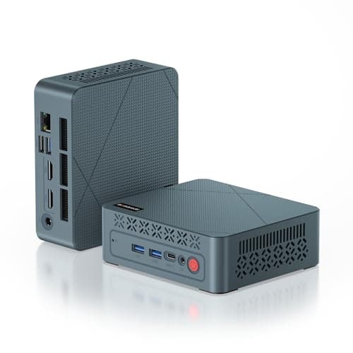 E2 Mini PC Desktop Computers, AMD Ryzen 5 3550H, 16GB DDR4, 512GB PCIe SSD, 4K Triple Display, Type-C & USB3.2, RJ45 & Wi-Fi 5 & BT 5.0, Compact Silent PC for Office, Streaming, Home Theater