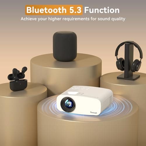 Projector with WiFi and Bluetooth, Pericat 13000L 4K Supported Native 1080P Projector, Portable Movie Outdoor Projector for Home Theater, Mini Projector Compatible w/ PC, HDMI, USB, TV Stick, PS5