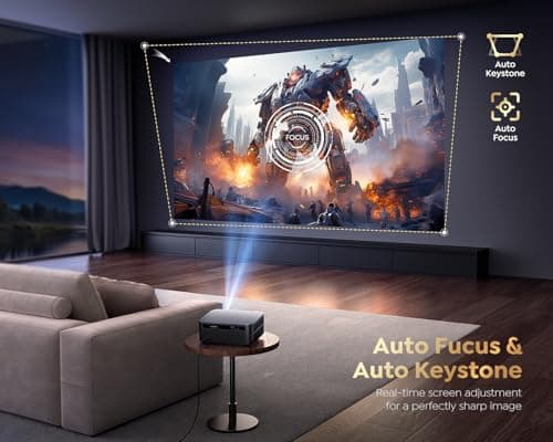 [1000 ANSI/Google TV/Voice Control]Smart Projector with WiFi 6 and Bluetooth, Netflix-Licensed 4K Support, Outdoor Movie Proyector, 1080P Home Ceiling Auto Focus Projector, PUTRIMS K12 Gray