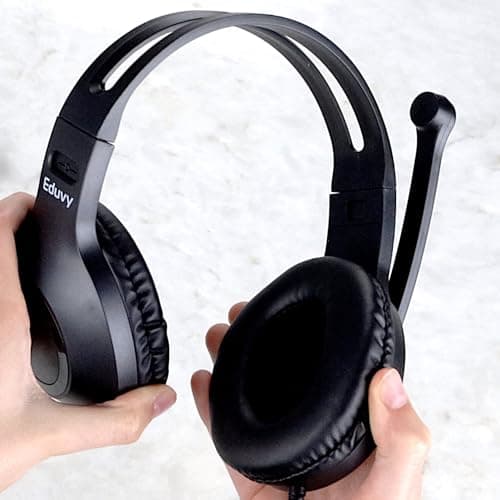 Bulk Headphones for Classroom with Microphone, Heavy-Duty School Pack Wired Headphones for Students with Rotating Boom Mic. Teacher Must Haves from Elementary to College (12 Pack Black)