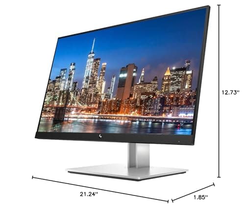 HP EliteDisplay E24 G4 24 Inch IPS LED Backlit Monitor 2-Pack Bundle with FHD 1920 x 1080, Blue Light Filter, HDMI, VGA, DisplayPort, Fully Adjustable Desk Mount Monitor Stand