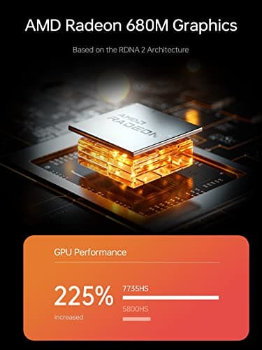 MINISFORUM Venus Series UM773 Lite Mini PC AMD Ryzen 7 7735HS Desktop Computer, DDR5-4800 32GB 1TB PCIe4.0 SSD, 2.5Gbps LAN, 2X4K HDMI, 1X8K USB4 Output, Radeon 680M Graphics Micro PC
