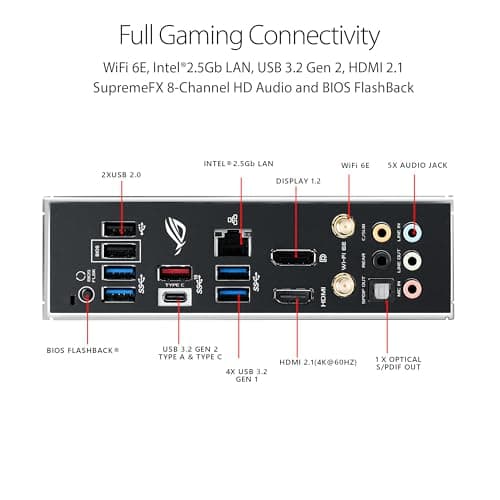 Asus ROG Strix B550-F Gaming WiFi II AMD AM4 (3rd Gen Ryzen) ATX Motherboard (PCIe 4.0,WiFi 6E, 2.5Gb LAN, BIOS Flashback, HDMI 2.1, Addressable Gen 2 RGB Header and Aura Sync)