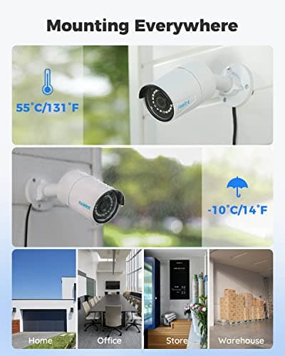 REOLINK 16CH 5MP Home Security Camera System, 8pcs Wired Outdoor PoE IP Cameras with Person/Vehicle/Pet Detection, 8MP 16CH NVR with 4TB HDD for 24-7 Recording, RLK16-410B8-5MP