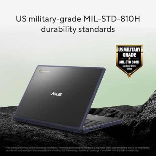 ASUS Chromebook CR11 Ruggedized Laptop, 11.6” Display, Intel Processor N100 Processor, 4GB RAM, 64GB eMMC Storage, Mineral Grey, CR1104CGA-AS44