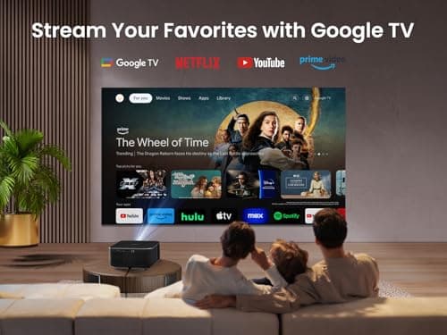 Yaber K3 Projector 1600 ANSI Smart Projector with Google TV, 30W Speaker Sound by JBL, Dolby Audio, Home/Outdoor Movie Projector with WiFi6 and Bluetooth, Auto Screen Adapation,Netflix 7000+app