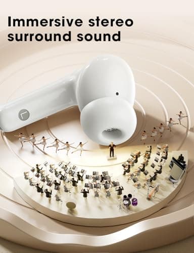 ZZU Wireless Earbuds, 2025 Ear Buds with Big Bass Stereo Sound, Lightweight Bluetooth Headphones with 48 Hours Playtime, in-Ear Fit Earphones, IPX7, Hands-Free Calls with AI for iPhone, Android, Pad