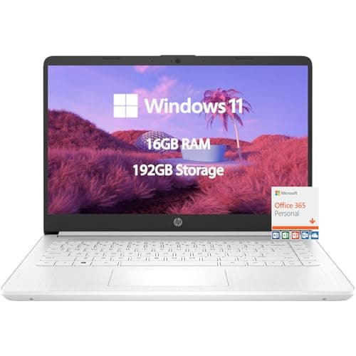 HP 14-inch Windows 11 Laptop - 16GB RAM, 192GB Storage, Quad-core Intel Celeron N4120, USB C, Long Battery Life - Student & Kids School Laptop