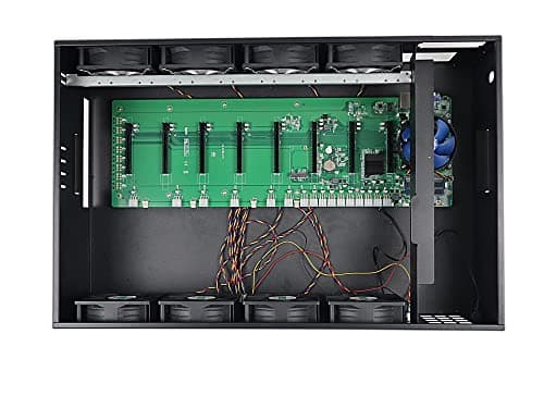 YunSPace 857 Mining Machine Motherboard,8 GPU Slots Miining Machine System,Adjustable Wind Speed Miner Barebone Motherboard with SSD,RAM(Without GPU)