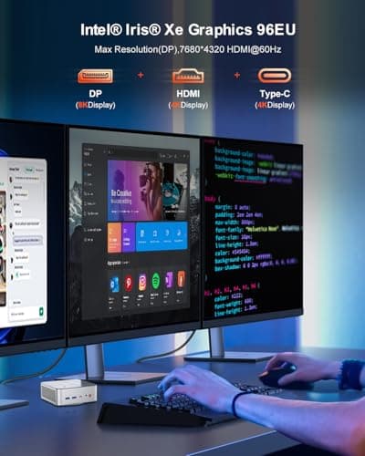 Gaming Mini PC, Intel i9-12900HK (14C/20T), 32GB RAM, 1TB SSD, Dual 2.5G LAN, Triple 8K UHD Display, WiFi 6E, BT5.2, HDMI/DP/Type-C, PS3 Emulator | Mini Desktop Computer for Business/Home