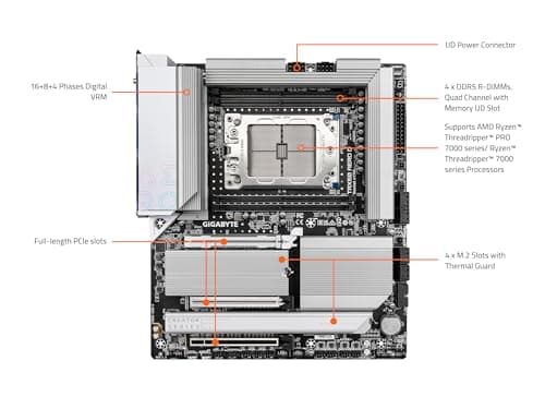 GIGABYTE TRX50 AERO D (sTR5/ AMD/ TRX50/ E-ATX/ DDR5/ PCIe 5.0 M.2/ PCIe 5.0/ USB4 Type-C/Wi-Fi 7/ Marvell 10GbE/ Motherboard)