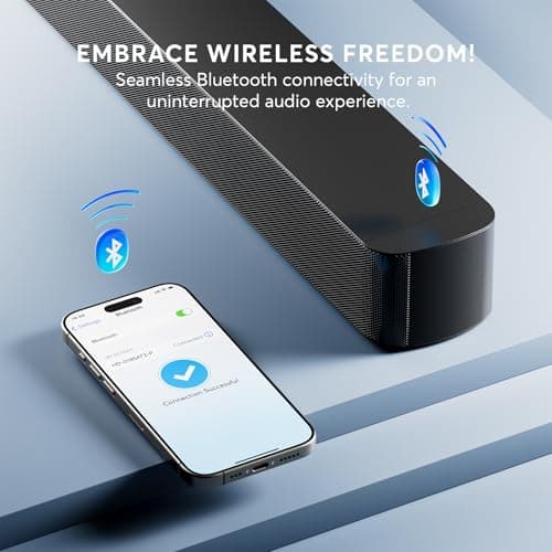 Sound Bar for Smart TV w/Dolby Atmos 2.1 ch 190W 37 inch Surround Sound TV Speaker Home Theater System, HDMI-ARC/BluetoothOptical/AUX/Connection for TV/Projector/DVD Player/Switch/PC