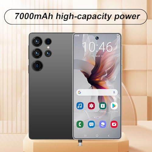 I25 Ultra 5G Unlocked Smartphone,6.8" HD Screen, 8GB+512GB,7000mAh Battery., 108MP+48MP Dual Camera, Android 14, Dual SIM/5G/Face ID/Fingerprint Lock/GPS (Gold)