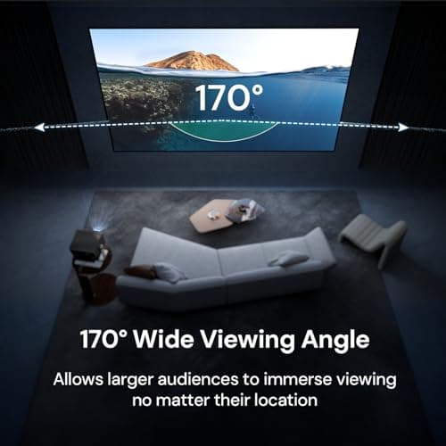 120-inch Fixed Frame Projector Screen, 1.3 dB Gain, 80% PQE, 4K/8K Ultra HD, 3D Wall Mount Projector Screen, Works with Long Throw, Short Throw & Ultra Short Throw Projectors